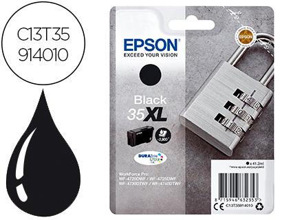 INK-JET EPSON 35XL T3591 PRO WF-4720DWF / 4725DWF / 4730DTWF / 4740DTWF NEGRO ALTA CAPACIDAD 1900 PAGINAS