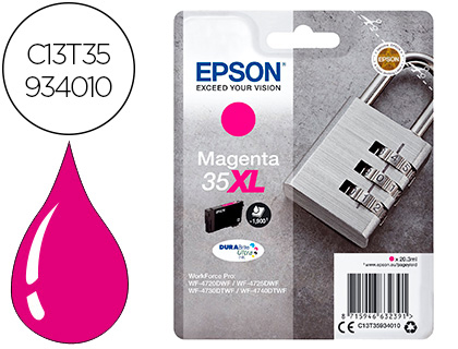 INK-JET EPSON 35XL T3593 PRO WF-4720DWF / 4725DWF / 4730DTWF / 4740DTWF MAGENTA ALTA CAPACIDAD 1900 PAGINAS