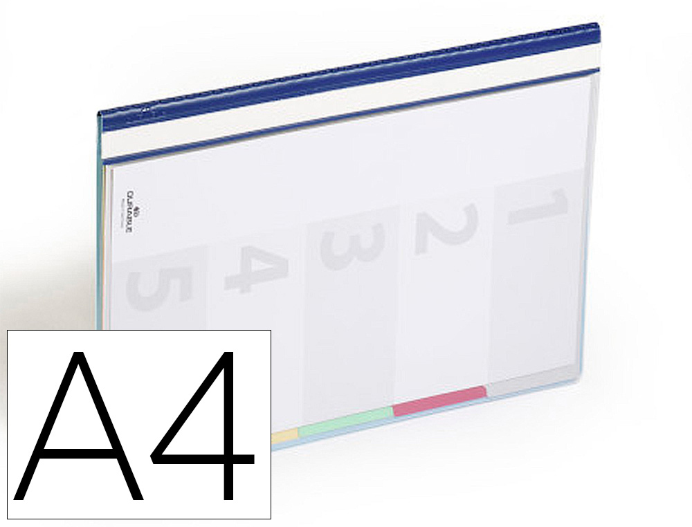 CARPETA DOSSIER FASTENER PLASTICO DURACLIP DIN A4 CON 5 SEPARADORES E INDICE LOMO COLOR AZUL