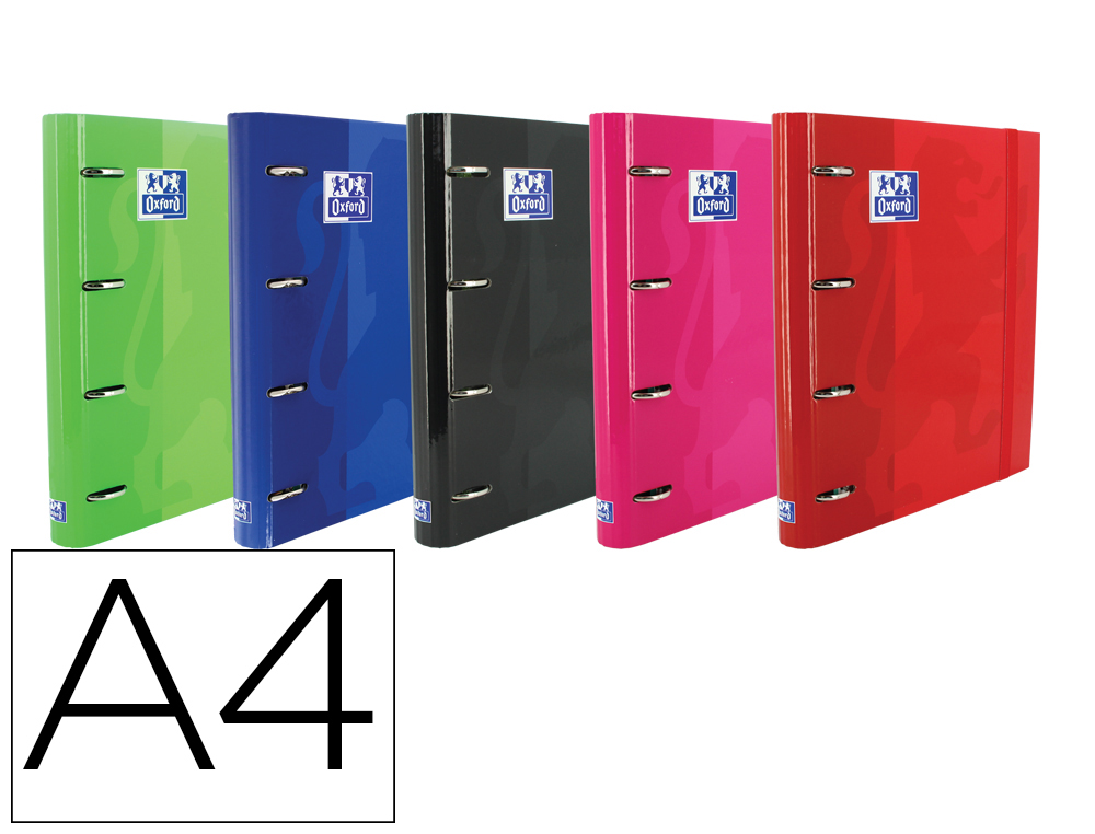 CARPETA CON RECAMBIO OXFORD EUROPEANBINDER CLASSIC 4 ANILLAS 35 MM CUADRO 5 MMDIN A4 TAPA EXTRADURA CON GOMILLA