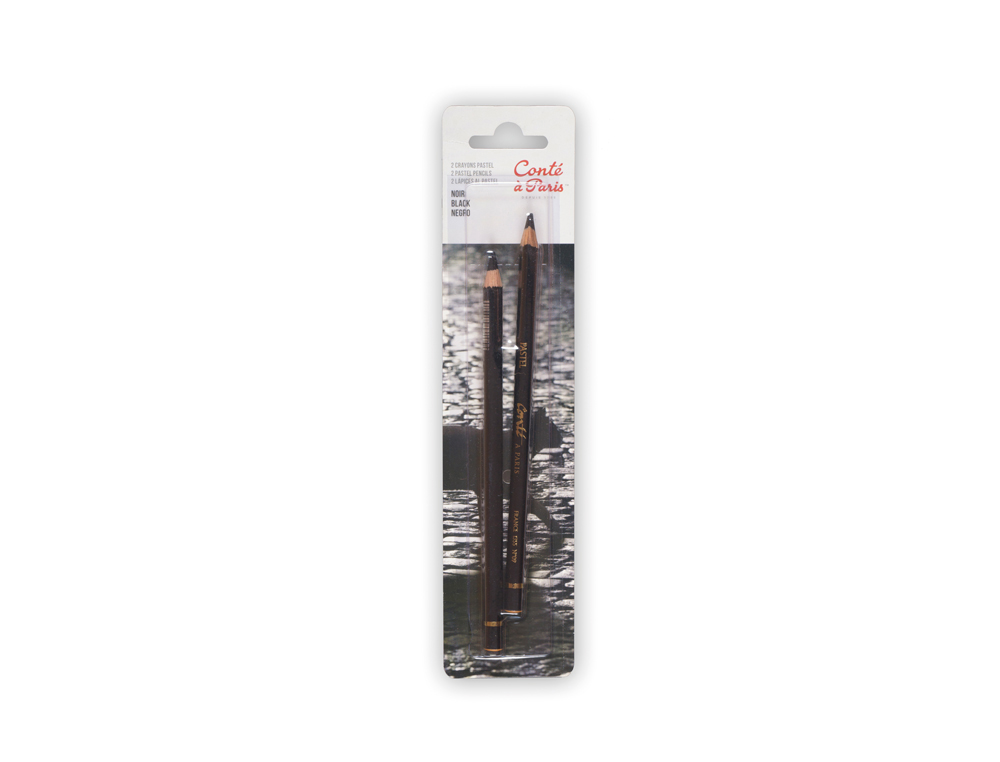 LAPIZ CONTE NEGRO PASTEL BLISTER DE 2 UNIDADES