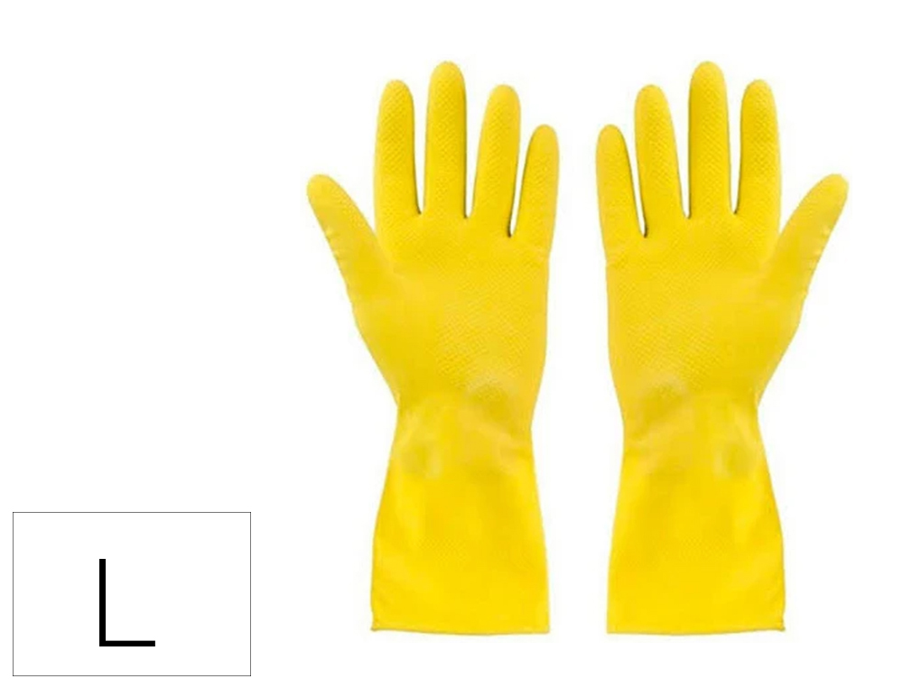 GUANTES DE LATEX SATINADOS CON RELIEVE ANTI DESLIZANTE SIN POLVO PAR TALLA GRANDE