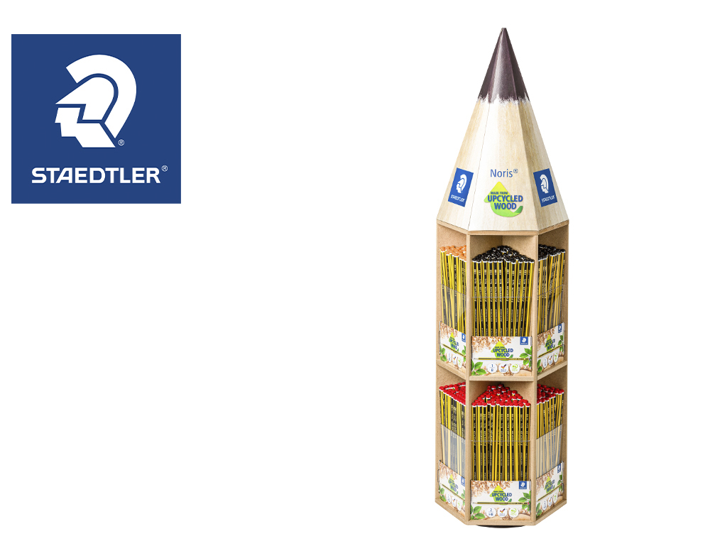 LAPICES DE GRAFITO STAEDTLER NORIS 120 EXPOSITOR GIRATORIO FORMA LAPIZ DE 48 DOCENAS GRADUACIONES SURTIDAS