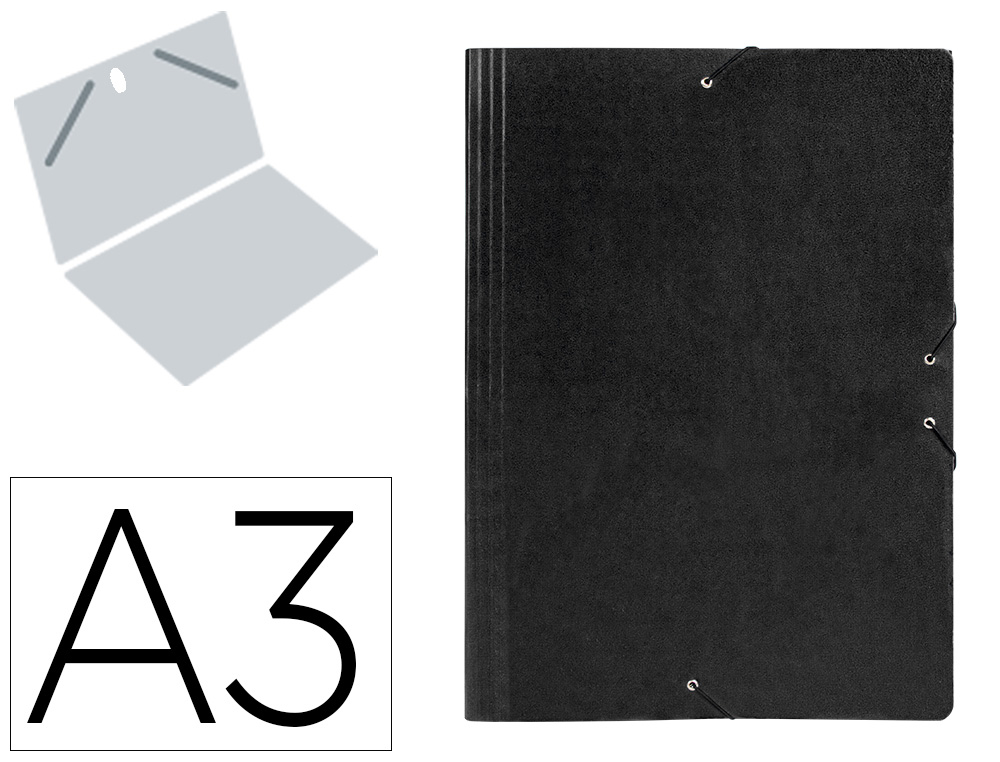 CARPETA PLANOS LIDERPAPEL A3 CARTON GOFRADO N 12 NEGRO