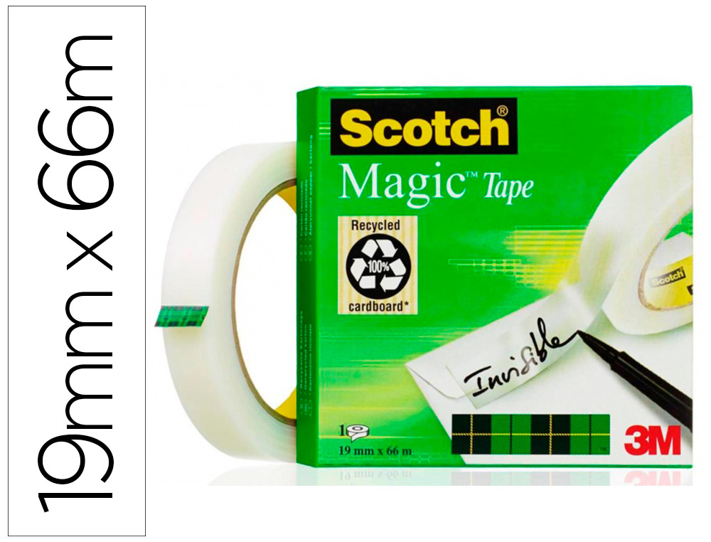 CINTA ADHESIVA SCOTCH MAGIC INVISIBLE 66 MT X 19 MM