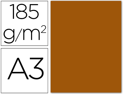 CARTULINA GUARRO DIN A3 MARRON CHOCOLATE 185 GR PAQUETE 50 HOJAS