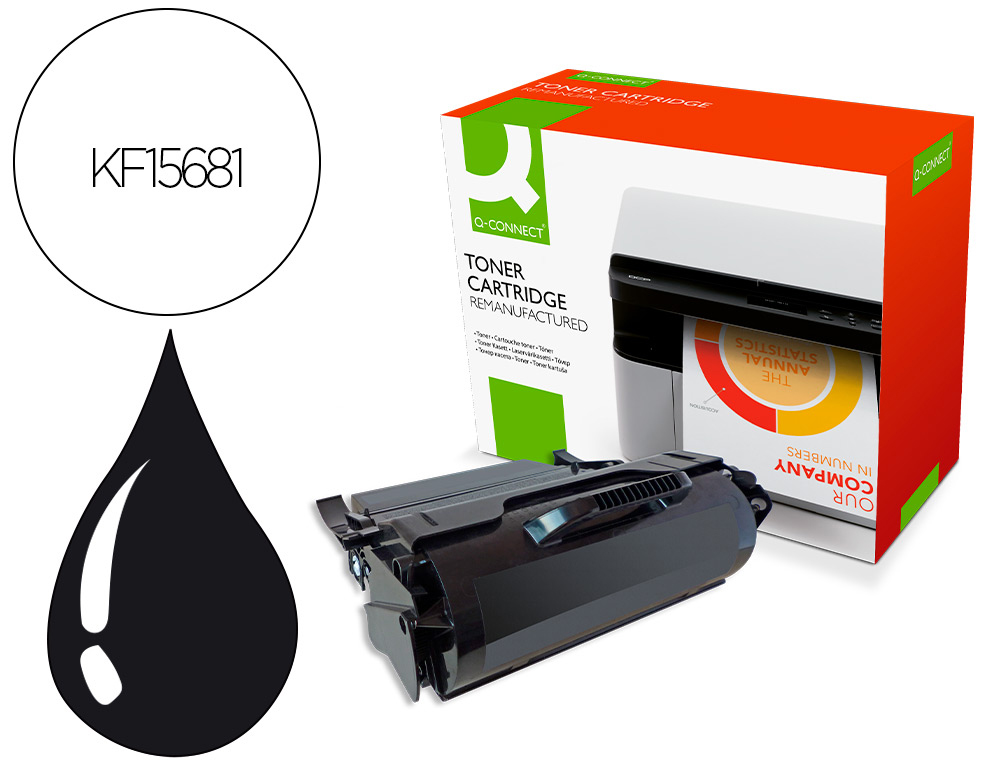 TONER Q-CONNECT COMPATIBLE LEXMARK T650 NEGRO 25.000 PAG
