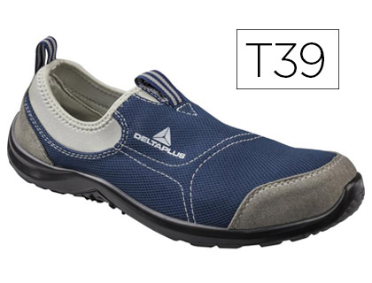 ZAPATOS DE SEGURIDAD DELTAPLUS DE POLIESTER Y ALGODON CON PLANTILLA Y PUNTERA - COLOR AZUL MARINO TALLA 39
