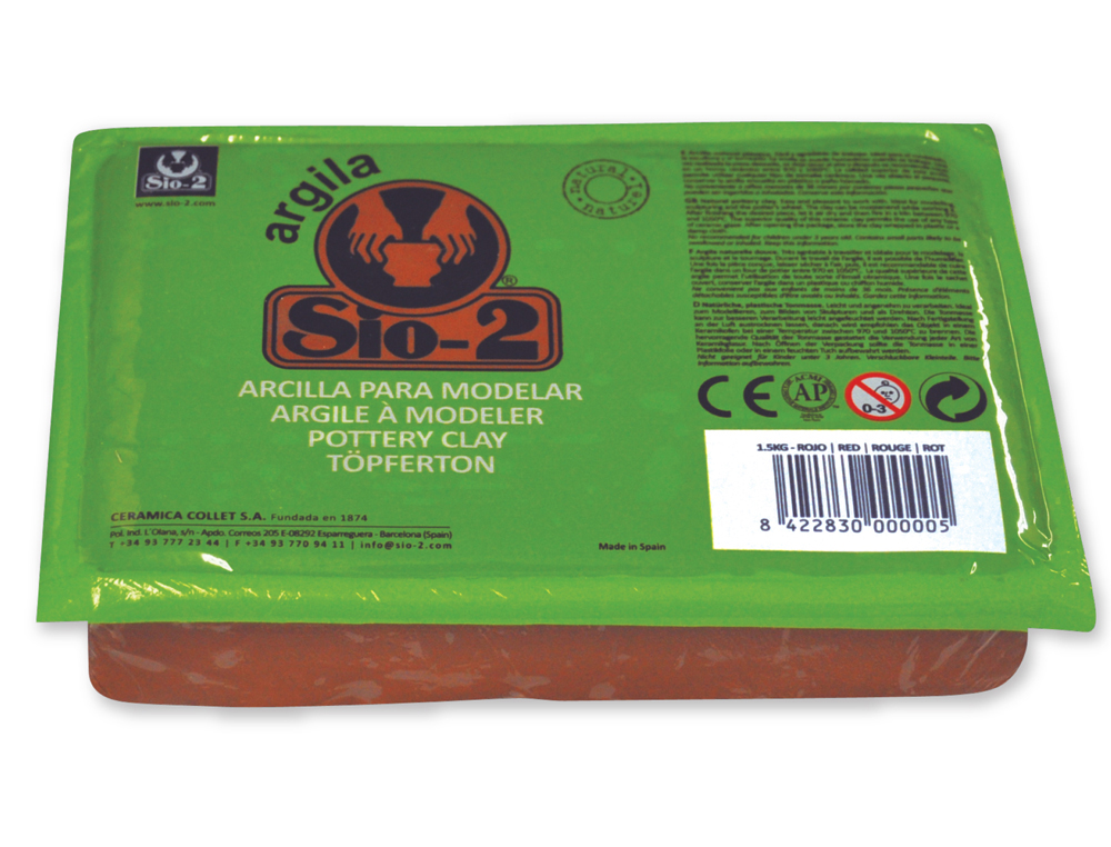 ARCILLA ARGILA SIO-2 COLOR ROJO PAQUETE DE 1,5 KG