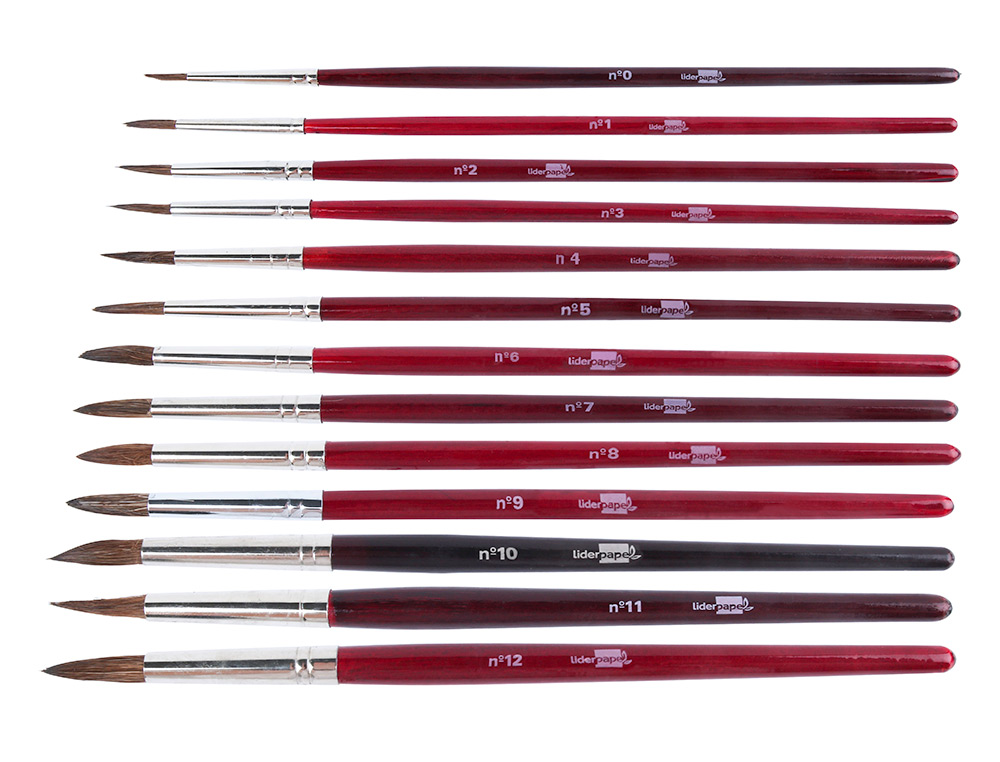 PINCELES ACUARELA LIDERPAPEL Nº 8 VIROLA CROMADA PELO ENGOMADO