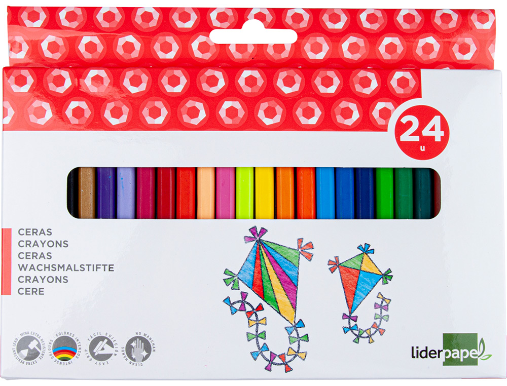 LAPICES CERA LIDERPAPEL CAJA DE 24 UNIDADES COLORES SURTIDOS