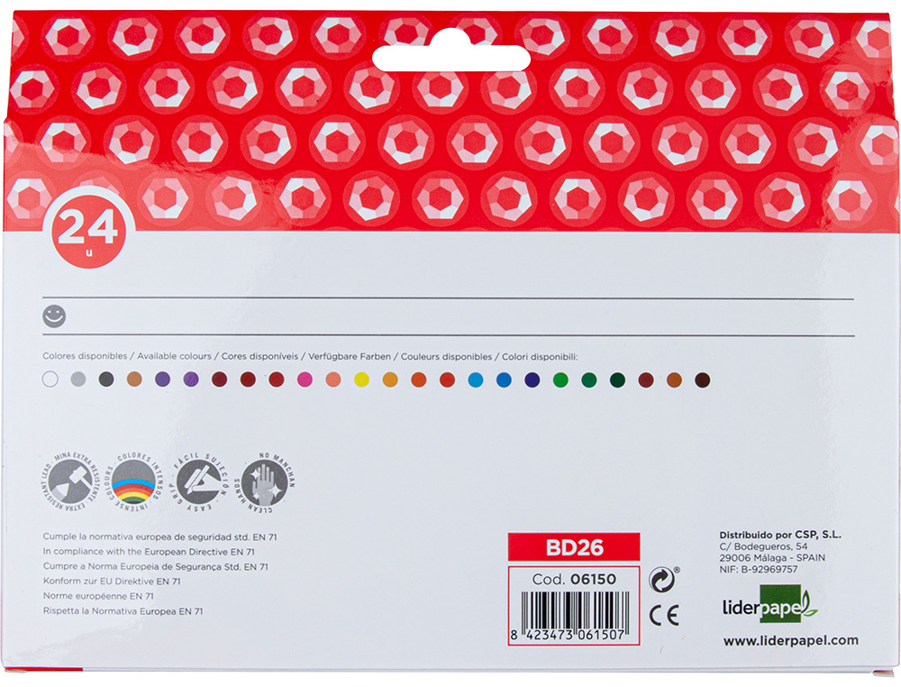 LAPICES CERA LIDERPAPEL CAJA DE 24 UNIDADES COLORES SURTIDOS