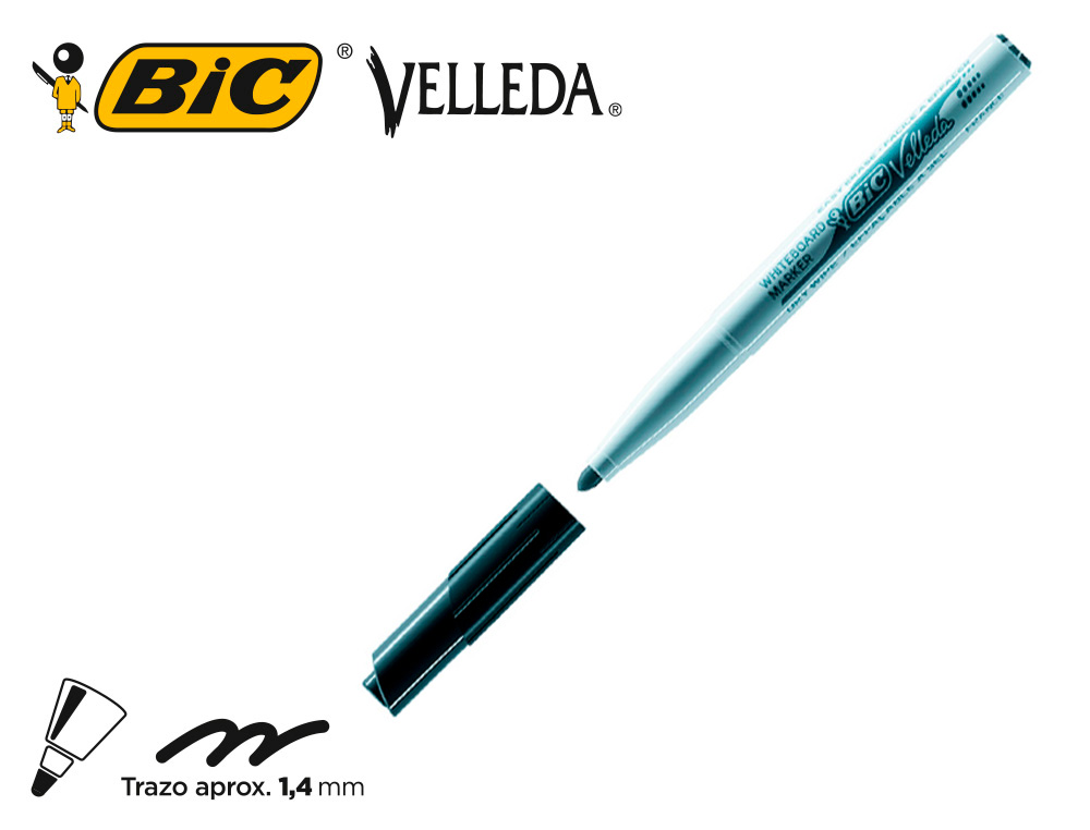 ROTULADOR BIC VELLEDA PARA PIZARRA NEGRO PUNTA REDONDA 1,4 MM