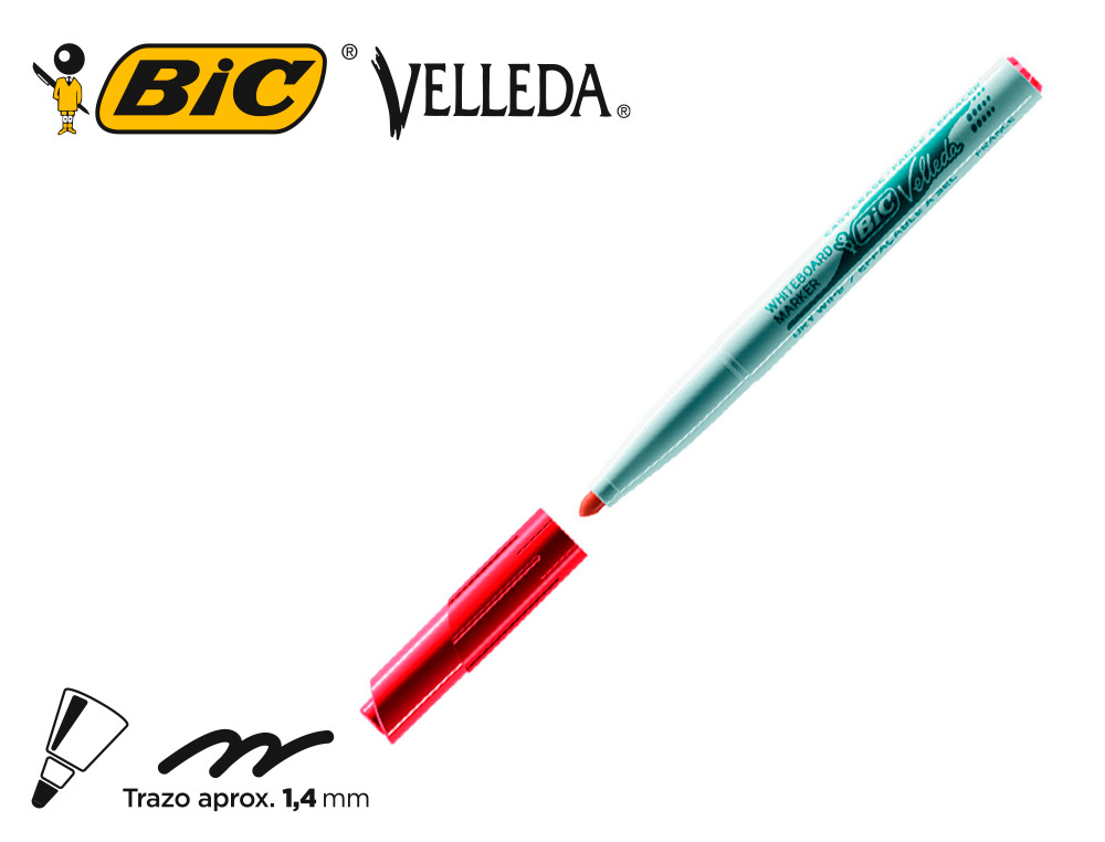 ROTULADOR BIC VELLEDA PARA PIZARRA ROJO PUNTA REDONDA 1,4 MM