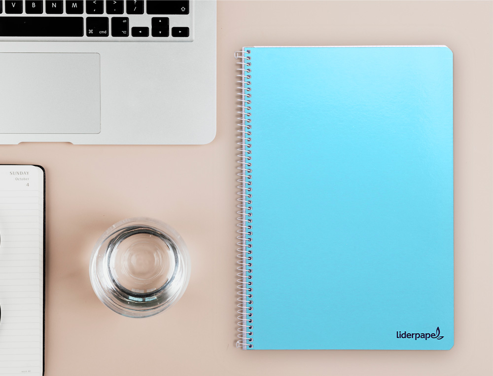 CUADERNO ESPIRAL LIDERPAPEL FOLIO SMART TAPA BLANDA 80H 60GR RAYADO MONTESSORI 3,5MM CON MARGEN COLORES SURTIDOS
