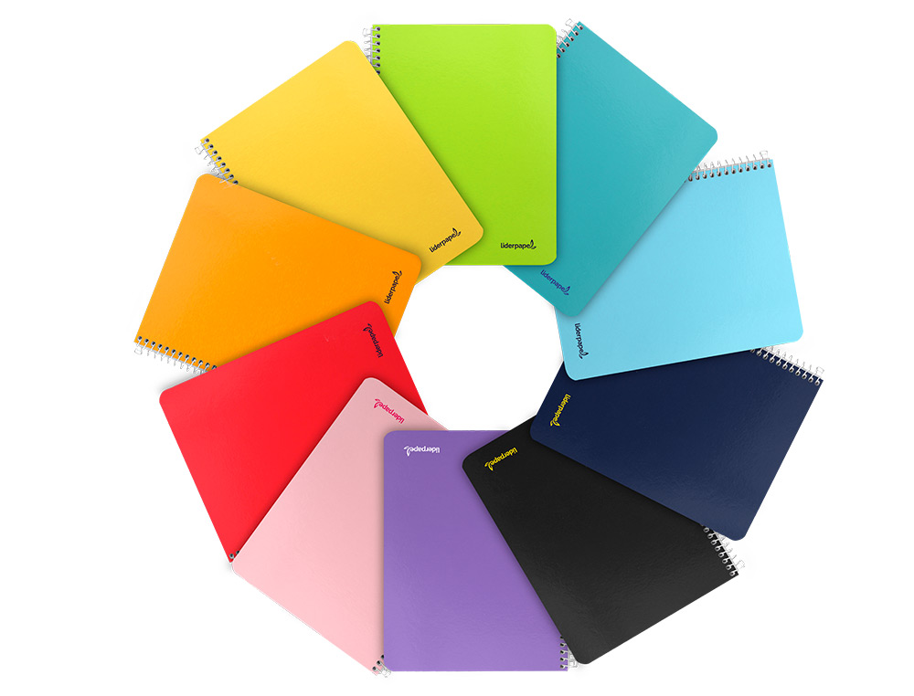 CUADERNO ESPIRAL LIDERPAPEL CUARTO SMART TAPA BLANDA 80H 60GR PAUTA 2,5MM CON MARGEN COLORES SURTIDOS