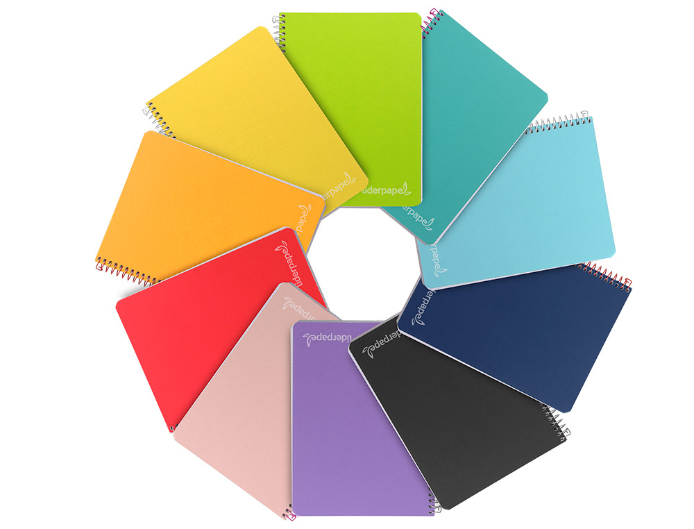 CUADERNO ESPIRAL LIDERPAPEL CUARTO WITTY TAPA DURA 80H 75GR RAYADO HORIZONTAL 8MM CON MARGEN COLORES SURTIDOS