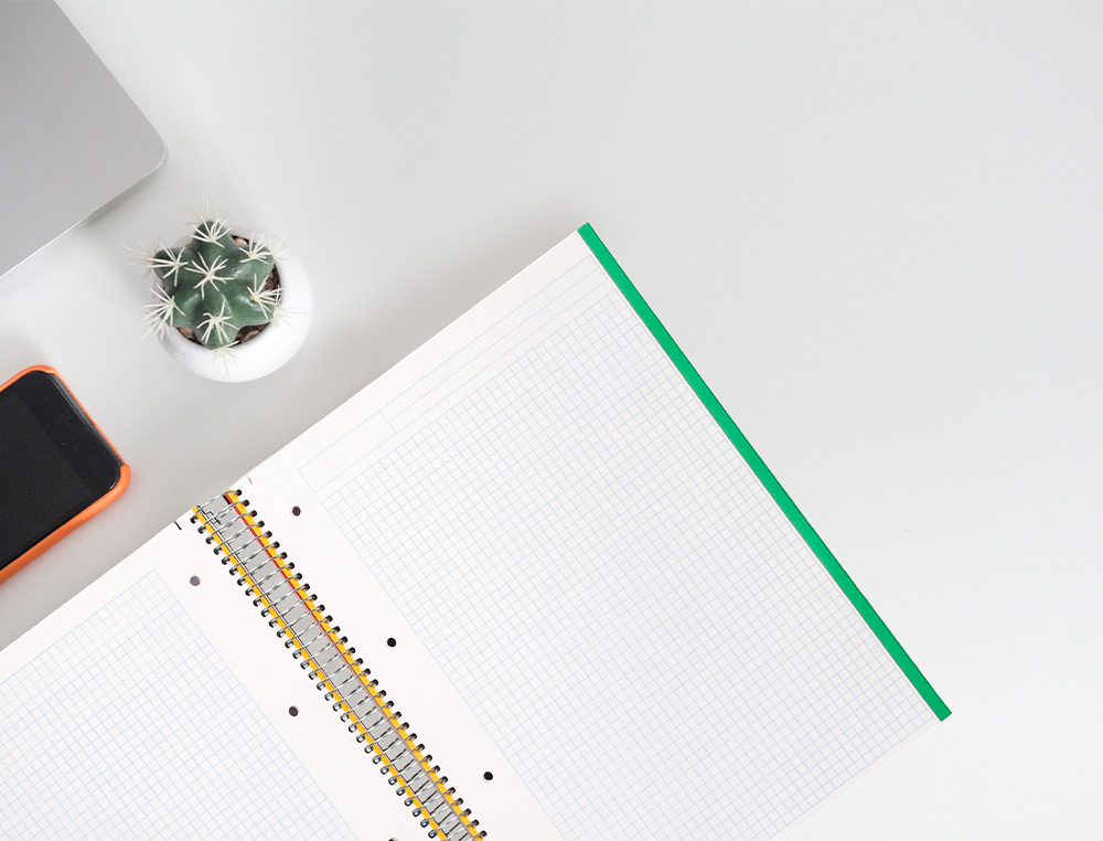 CUADERNO ESPIRAL LIDERPAPEL A4 MICRO JOLLY TAPA FORRADA 140H 75GR CUADRO 5MM 5 BANDAS 4 TALADROS COLOR NEGRO