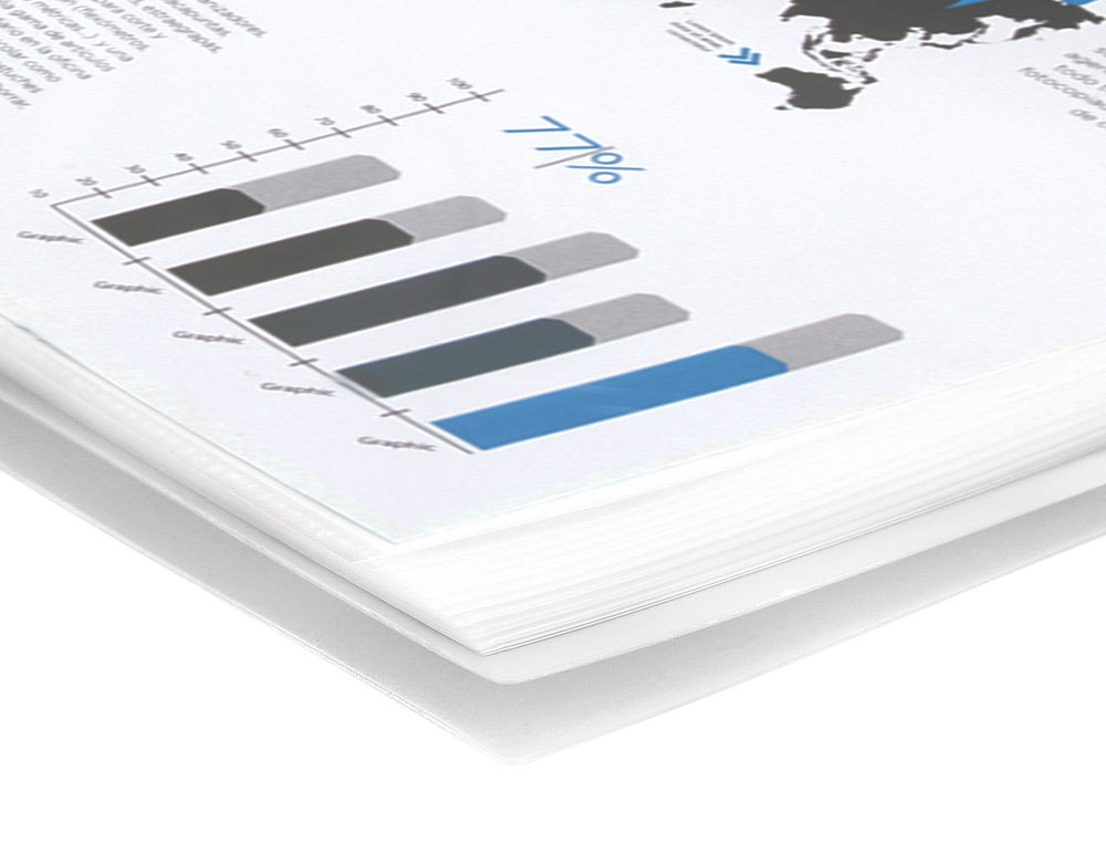 CARPETA LIDERPAPEL ESCAPARATE CON ESPIRAL 80 FUNDAS POLIPROPILENO DIN A4 TRANSPARENTE