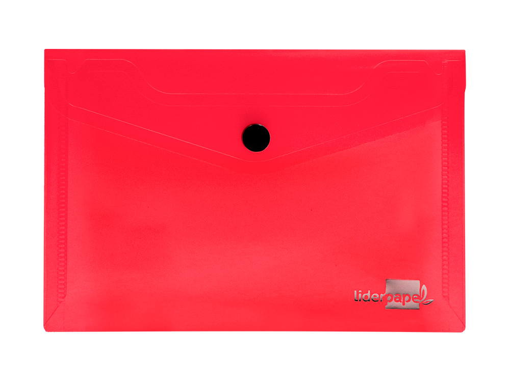 CARPETA LIDERPAPEL DOSSIER BROCHE POLIPROPILENO DIN A7 ROJO TRANSLUCIDO