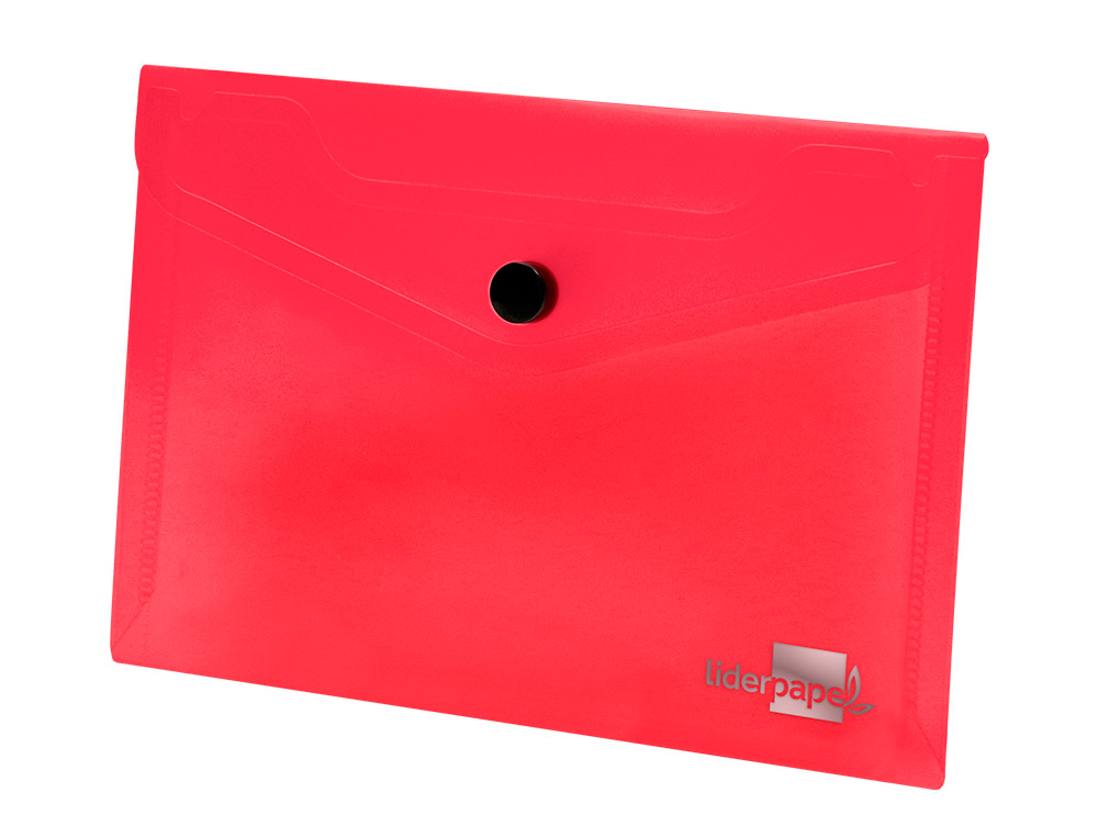 CARPETA LIDERPAPEL DOSSIER BROCHE POLIPROPILENO DIN A7 ROJO TRANSLUCIDO