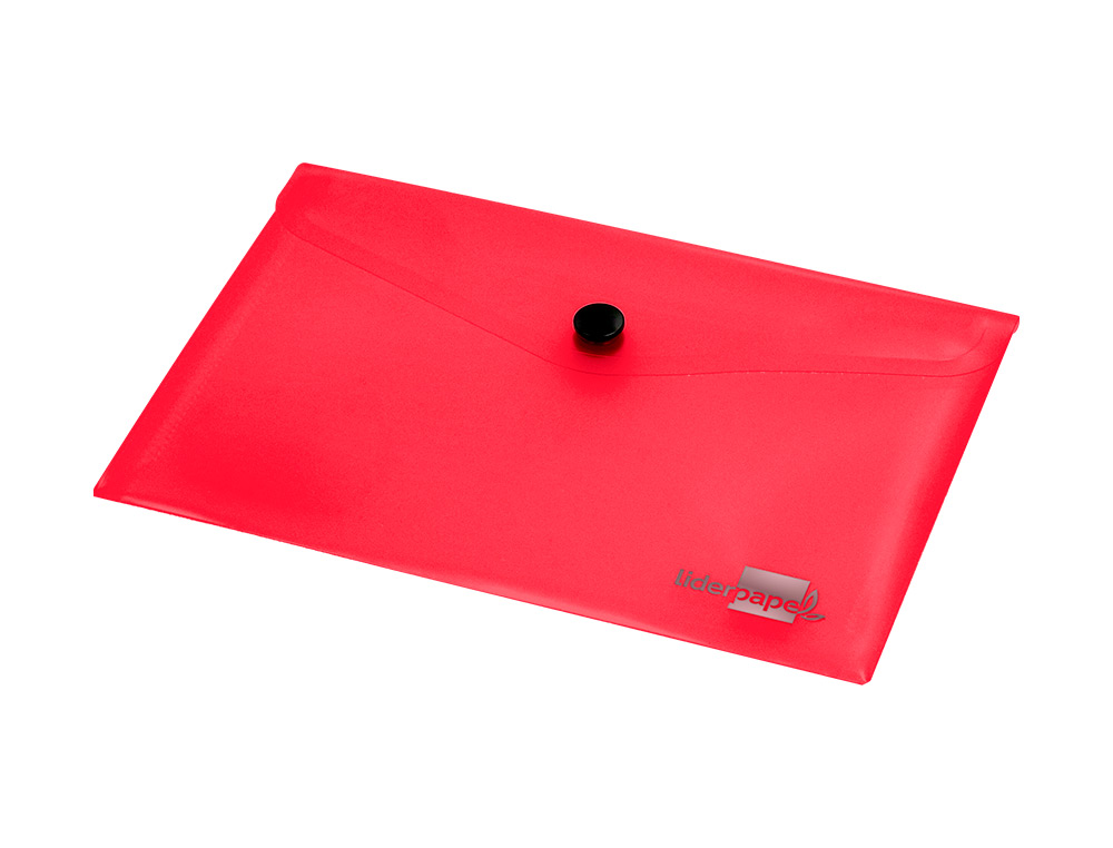 CARPETA LIDERPAPEL DOSSIER BROCHE POLIPROPILENO DIN A7 ROJO TRANSLUCIDO