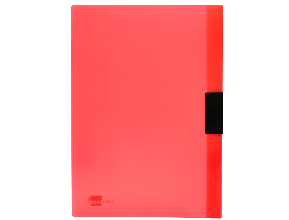 CARPETA LIDERPAPEL DOSSIER PINZA LATERAL POLIPROPILENO DIN A4 ROJO TRANSLUCIDO 30 HOJAS PINZA DESLIZANTE