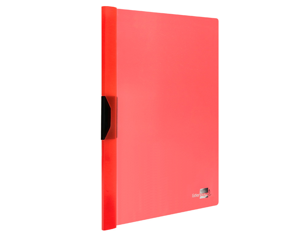 CARPETA LIDERPAPEL DOSSIER PINZA LATERAL POLIPROPILENO DIN A4 ROJO TRANSLUCIDO 30 HOJAS PINZA DESLIZANTE