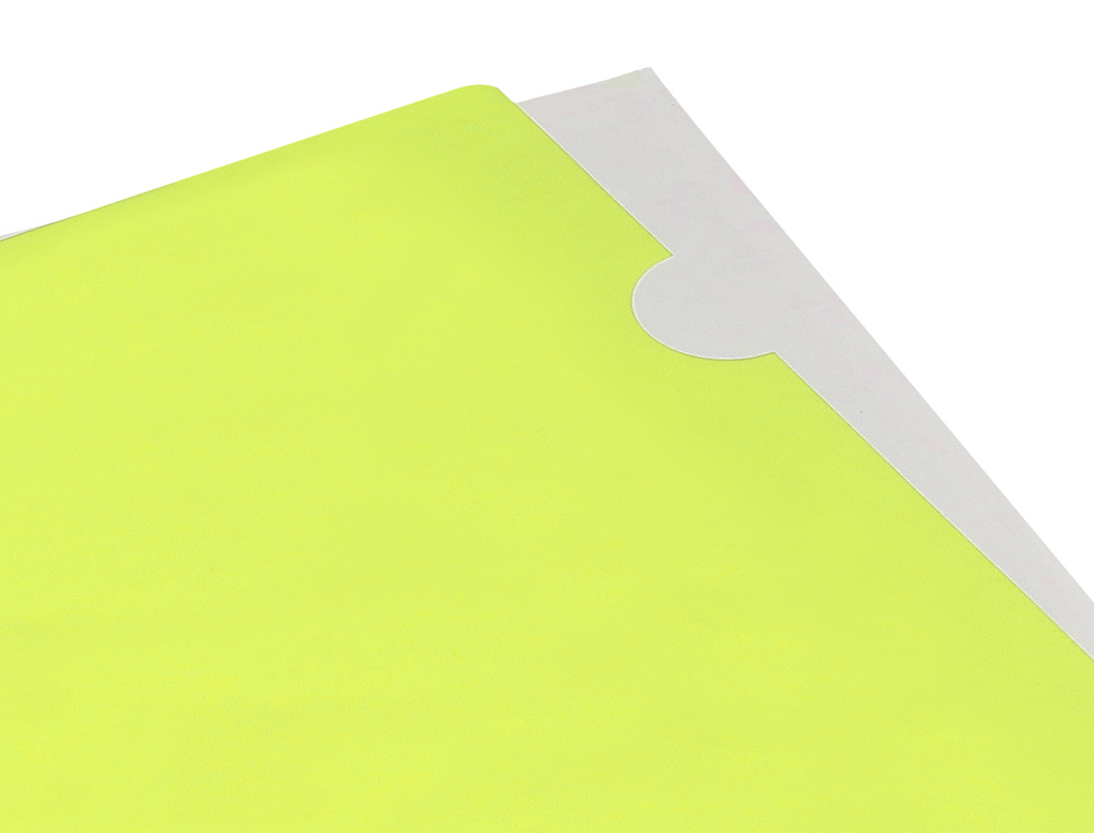 CARPETA LIDERPAPEL DOSSIER UÑERO POLIPROPILENO DIN A4 AMARILLO FLUOR OPACO 20 HOJAS