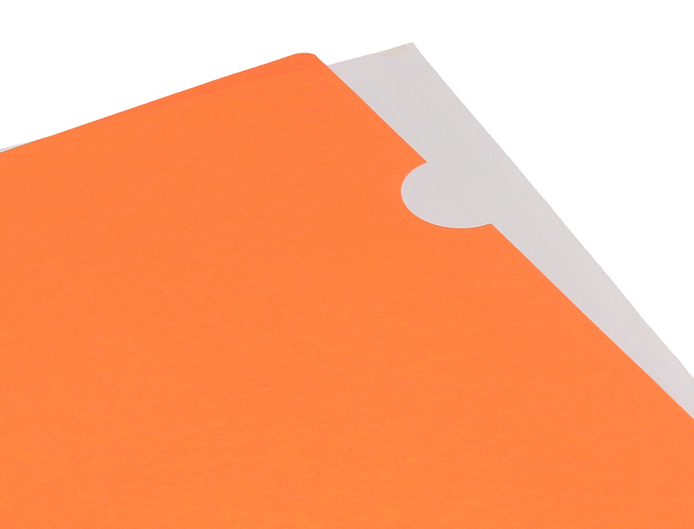 CARPETA LIDERPAPEL DOSSIER UÑERO POLIPROPILENO DIN A4 NARANJA FLUOR OPACO 20 HOJAS