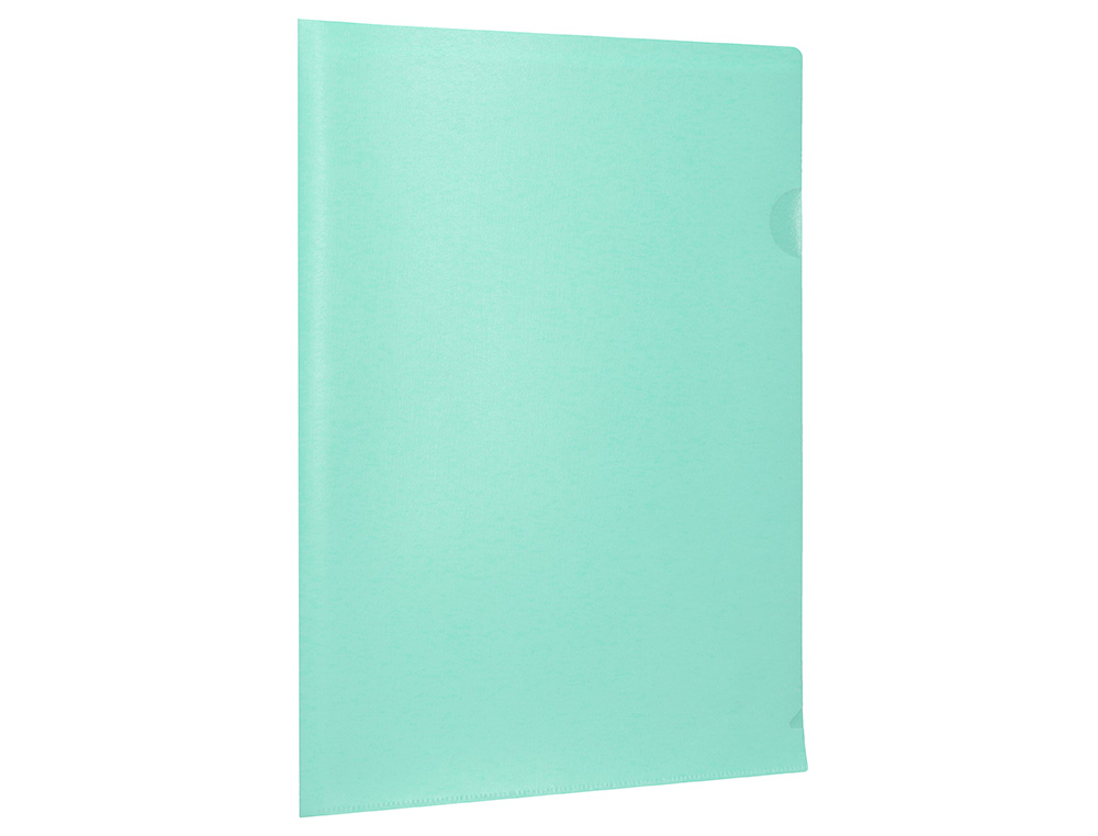 CARPETA LIDERPAPEL DOSSIER UÑERO POLIPROPILENO DIN A4 VERDE MANZANA OPACO 20 HOJAS