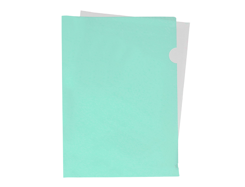 CARPETA LIDERPAPEL DOSSIER UÑERO POLIPROPILENO DIN A4 VERDE MANZANA OPACO 20 HOJAS