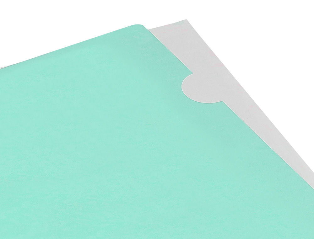 CARPETA LIDERPAPEL DOSSIER UÑERO POLIPROPILENO DIN A4 VERDE MANZANA OPACO 20 HOJAS