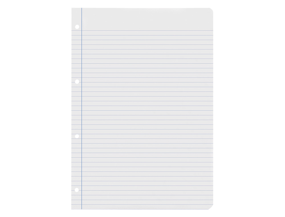 RECAMBIO LIDERPAPEL A4 100 HOJAS 60G/M2 HORIZONTAL CON MARGEN 4 TALADROS