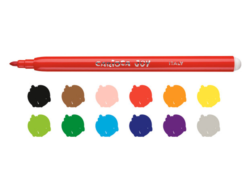 ROTULADOR CARIOCA JOY CAJA DE 12 UNIDADES COLORES SURTIDOS