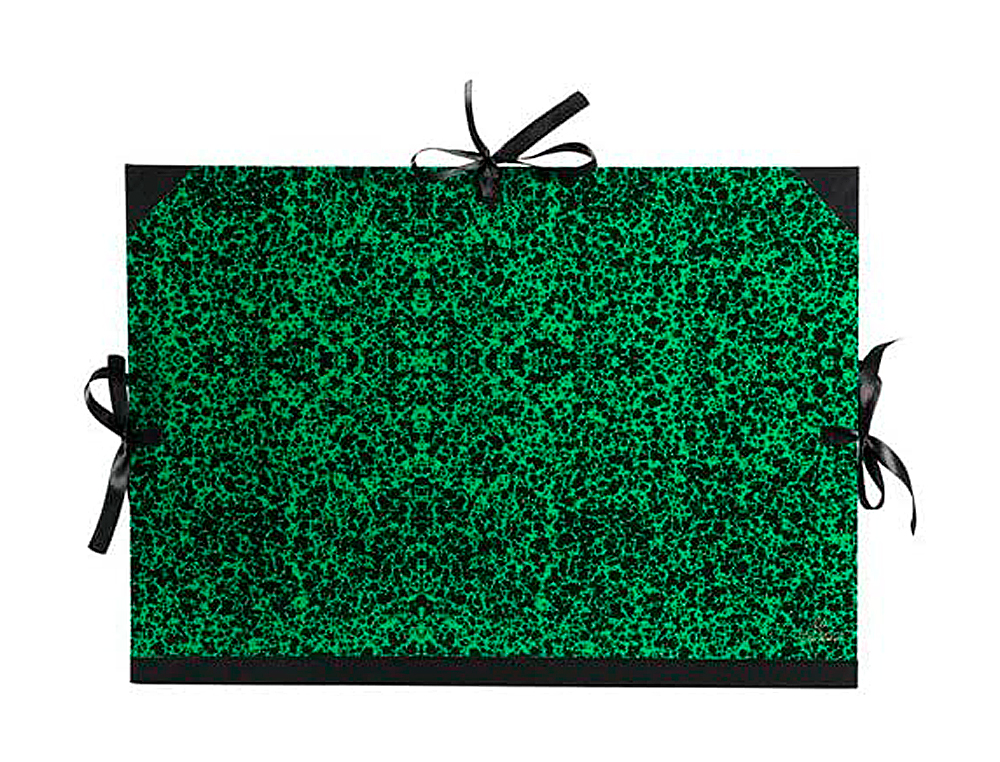 CARPETA DIBUJO CANSON CLASSIC 52X72 CM CON LAZOS MARMOL VERDE