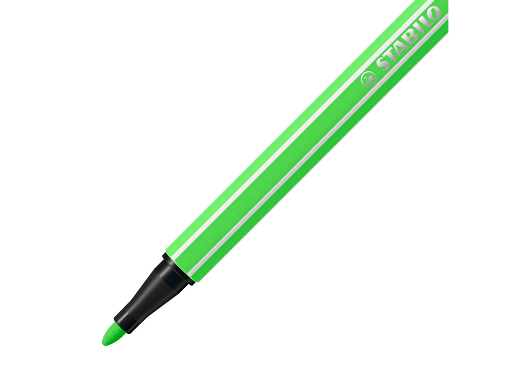 ROTULADOR STABILO ACUARELABLE PEN 68 VERDE NEON PUNTA GRUESA 1MM