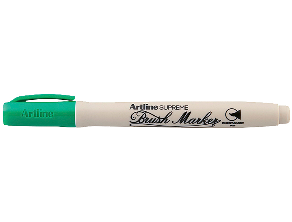 ROTULADOR ARTLINE SUPREME BRUSH PINTURA BASE DE AGUA PUNTA TIPO PINCEL TRAZO VARIABLE VERDE