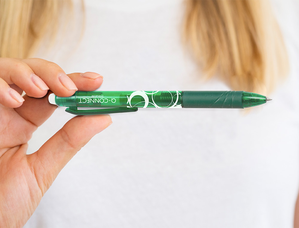 BOLIGRAFO Q-CONNECT RETRACTIL BORRABLE 0,7 MM COLOR VERDE