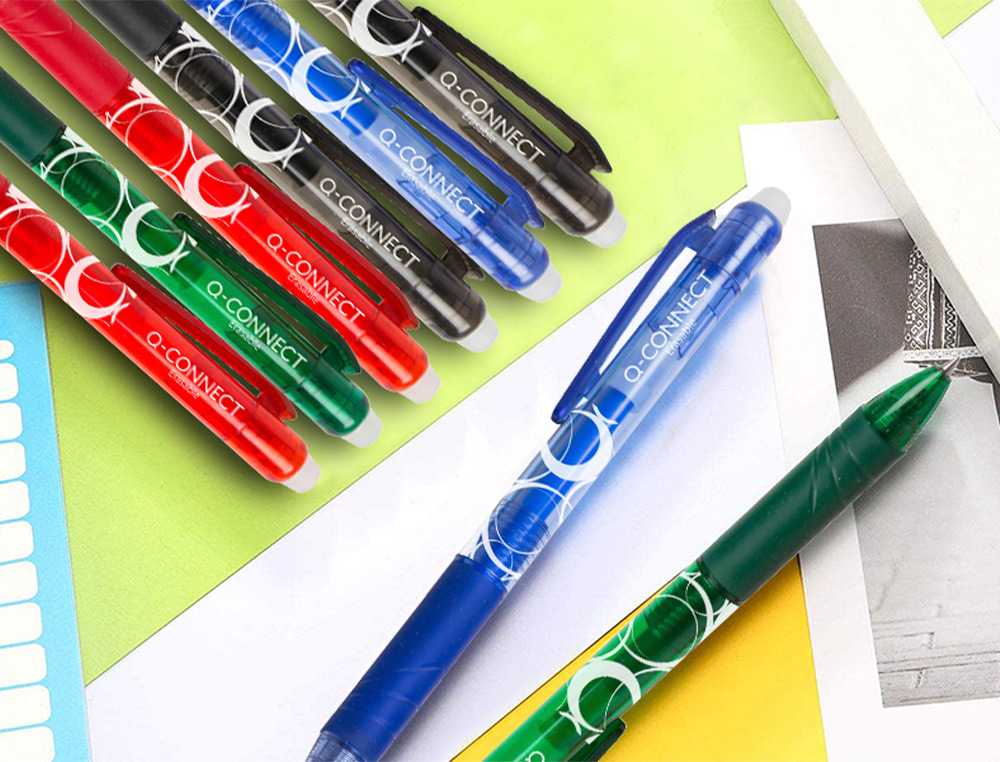 BOLIGRAFO Q-CONNECT RETRACTIL BORRABLE 0,7 MM COLOR VERDE
