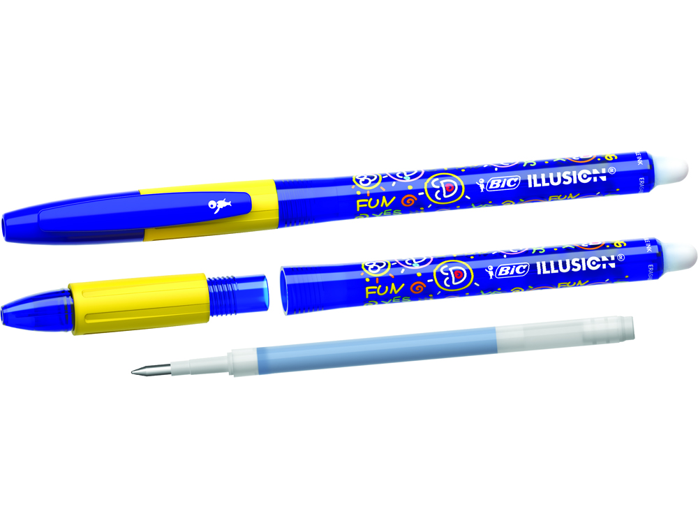 BOLIGRAFO BIC GELOCITY ILLUSION BORRABLE AZUL PUNTA DE 0,7 MM