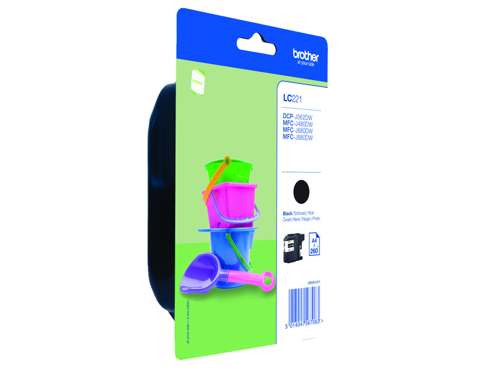 INK-JET BROTHER LC221BK DCP-J562DW / MFC-J480DW / 680DW / 880DW NEGRO 260 PAGINAS
