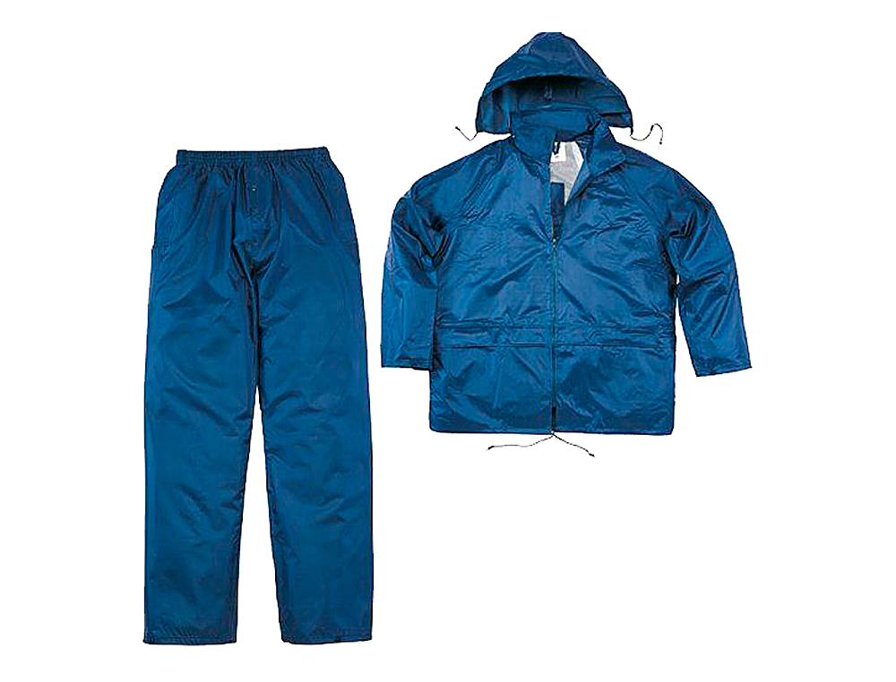 CONJUNTO DE LLUVIA DELTAPLUS 400 POLIESTER/PVC AZUL MARINO TALLA M