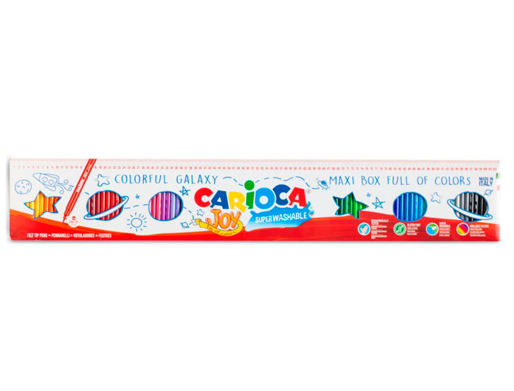 ROTULADOR CARIOCA JOY METRO CAJA DE 96 UNIDADES COLORES SURTIDOS