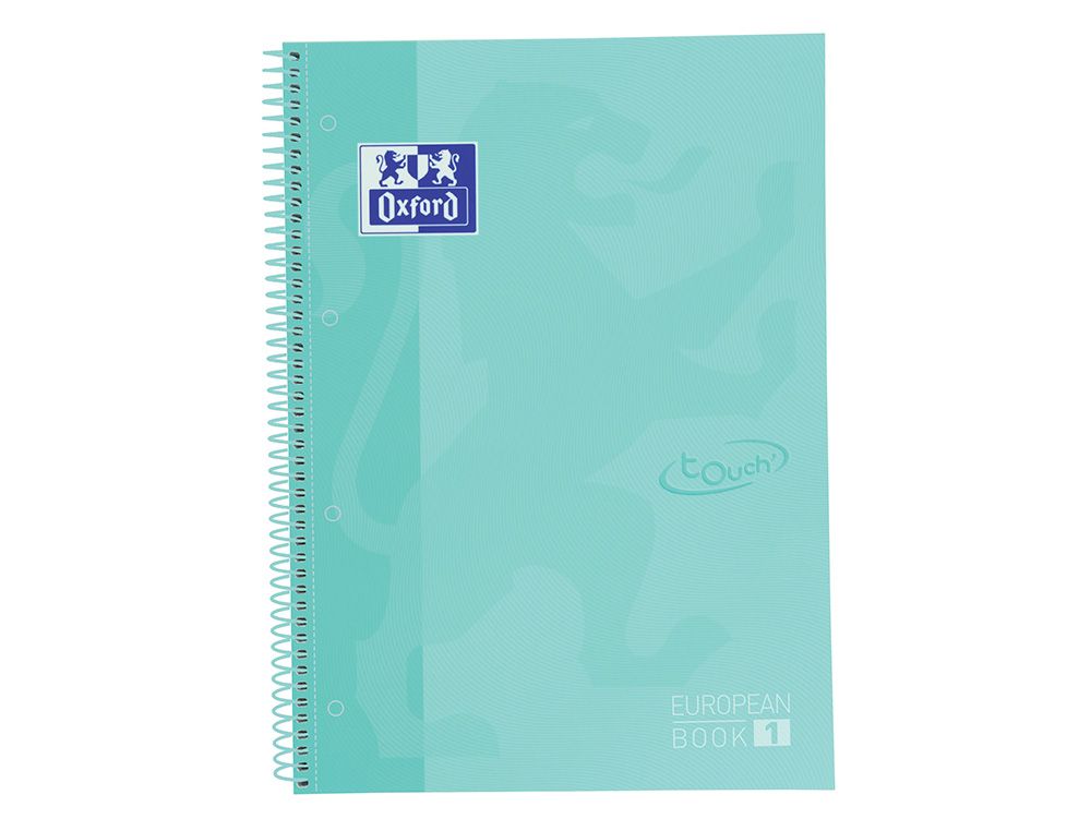 CUADERNO ESPIRAL OXFORD EBOOK 1 SCHOOL TOUCH TE DIN A4+ 80 HOJAS CUADRO 5 MM CON MARGEN MINT PASTEL