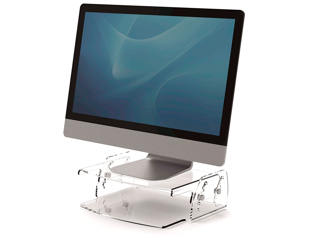 SOPORTE FELLOWES PARA MONITOR CLARITY AJUSTABLE 5 POSICIONES TRANSPARENTE 70X256X320 MM HASTA 15 KG