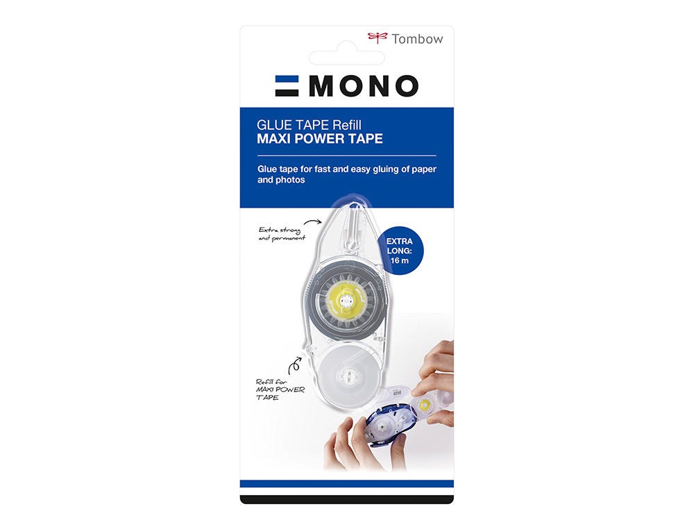 RECAMBIO CINTA ADHESIVA TOMBOW MAXI POWER TAPE PERMANENTE PN-IP 16 MT X 8,4 MM