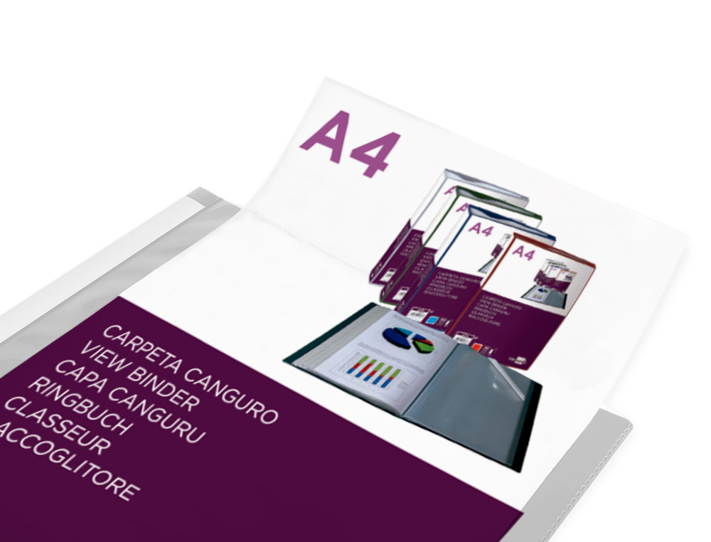 CARPETA LIDERPAPEL 10 FUNDAS CANGURO PP DIN A4 TRANSPARENTEPORTADA Y LOMO PERSONALIZABLE