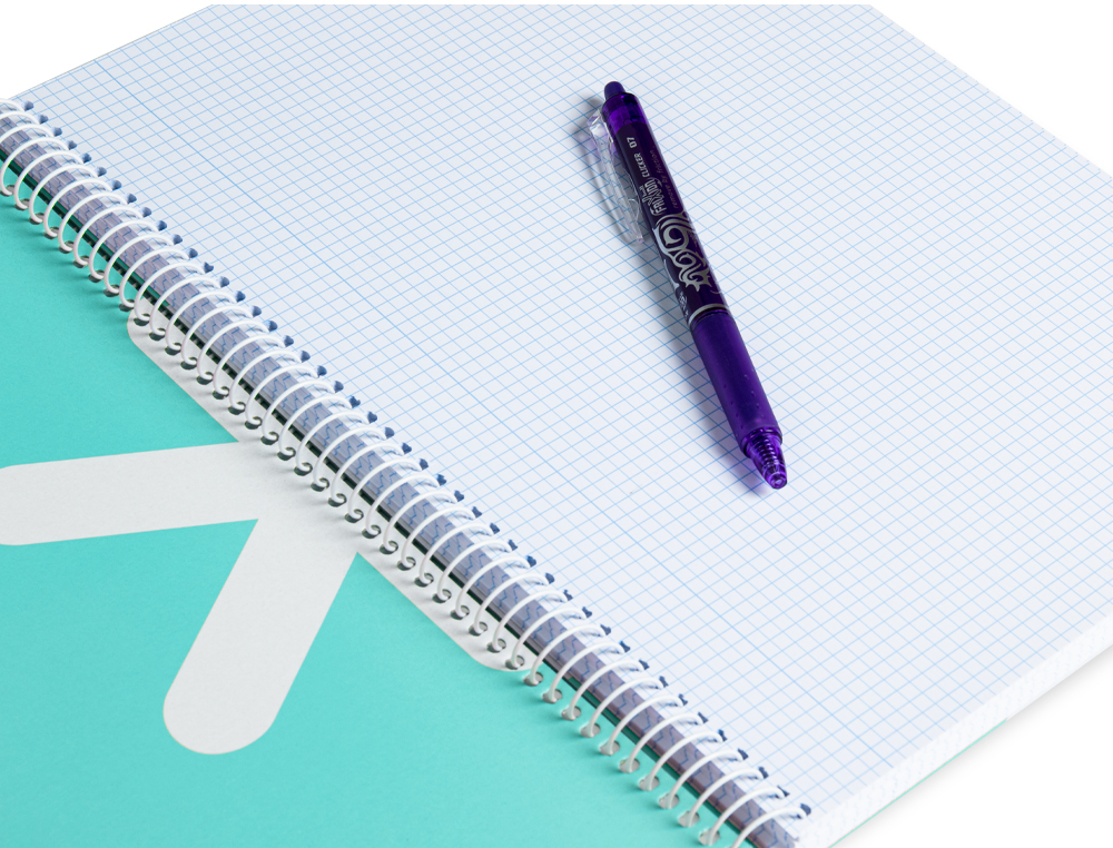 CUADERNO ESPIRAL A4 ANTARTIK TAPA DURA 80H 90GR CUADRO 4MM CON MARGEN COLOR MENTA