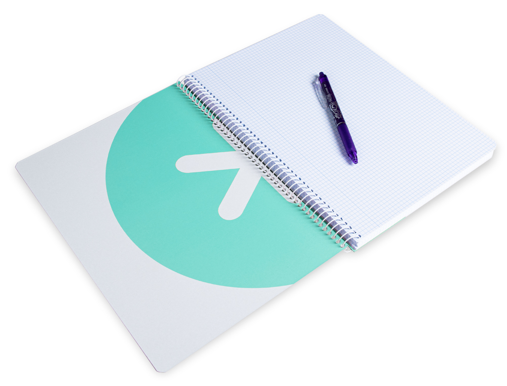 CUADERNO ESPIRAL A4 ANTARTIK TAPA DURA 80H 90GR CUADRO 4MM CON MARGEN COLOR MENTA